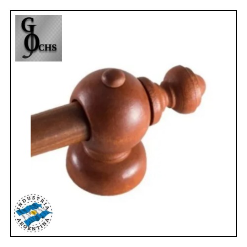 (2218) BARRAL MADERA KIT (SOP/TERMINALES)22 MM X 1,80 MT CEDRO - BARRALES Y SOPORTES - BARRAL DE MADERA EN KIT