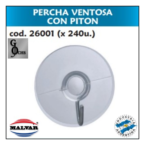 (26001) PERCHA VENTOSA CON PITON - SANITARIOS - PERCHAS