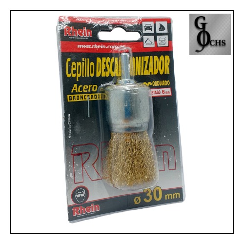 (2712) CEPILLO DE ALAMBRE "RHEIN" DESCARBONIZADOR 12 MM CON VASTAGO - FERRETERIA - CEPILLOS DE ALAMBRE