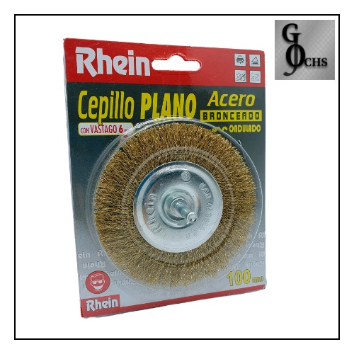 (29050) CEPILLO DE ALAMBRE "RHEIN" PLANO  50 MM. CON VASTAGO - FERRETERIA - CEPILLOS DE ALAMBRE