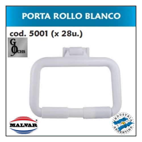 (5001) PORTA ROLLO BLANCO BLISTER X 1 UNIDAD - SANITARIOS - ACCESORIOS PARA BAO