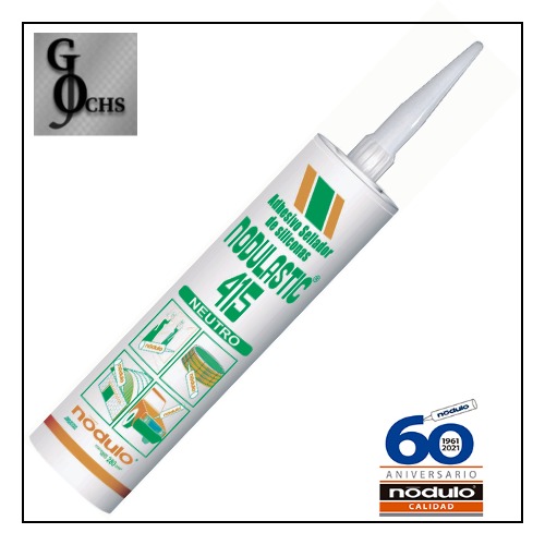 (588NU) SELLADOR SILICONA NEUTRO TRANSP "NODULASTIC415" CARTUCHO 280 CM3 - NODULO - PRODUCTOS NODULO