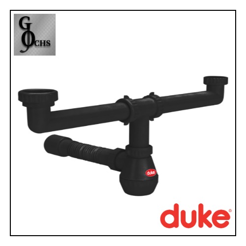 (602LN) SIFON PLASTICO DOBLE "DUKE" NEGRO - SANITARIOS - PLASTICO Y GOMA