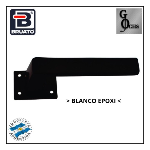 (718BL) MANIJA DE ALUMINIO PARA PUERTA BISELADA BLANCA - HERRAJES Y AFINES - MANIJAS P/PUERTAS