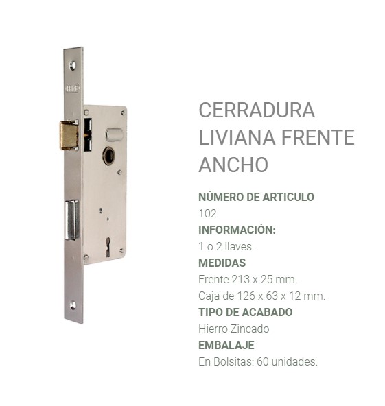 (7C102) CERRADURA "PRIVE"  NRO. 102 - FERRETERIA - CERRADURAS