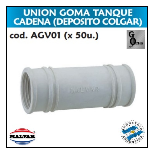 (AGV01) UNION GOMA TANQUE CADENA (DEPOSITO COLGAR) - SANITARIOS - REPUESTOS VARIOS