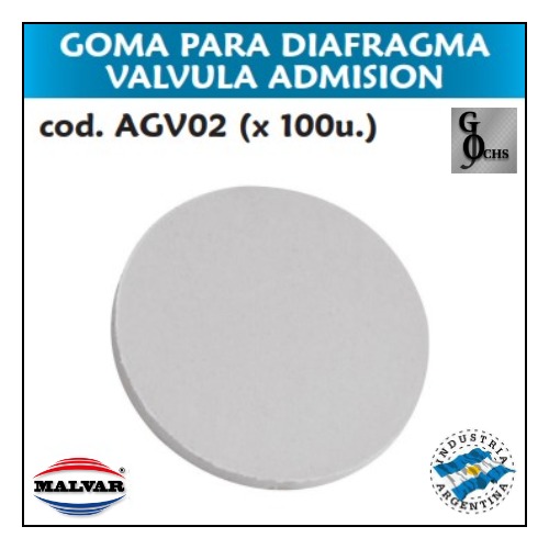 (AGV02) GOMA PARA DIAFRAGMA VALVULA ADMISION - SANITARIOS - ARTICULOS DE GOMA