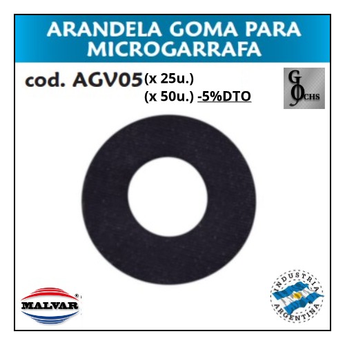 (AGV05) ARANDELA GOMA PARA MICROGARRAFA - SANITARIOS - ARANDELAS DE GOMA