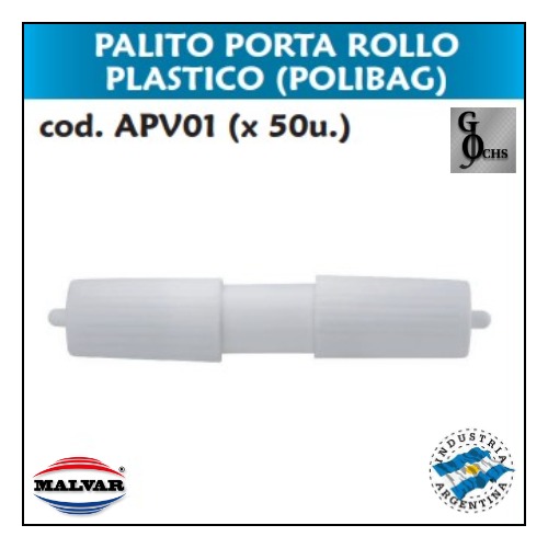 (APV01) PORTA ROLLO PALITO PLASTICO (POLIBAG) - SANITARIOS - PALITO PORTA ROLLO