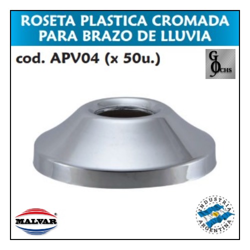 (APV04) ROSETA PLASTICA CROMADA PARA BRAZO DE LLUVIA - SANITARIOS - PLASTICO CROMADO