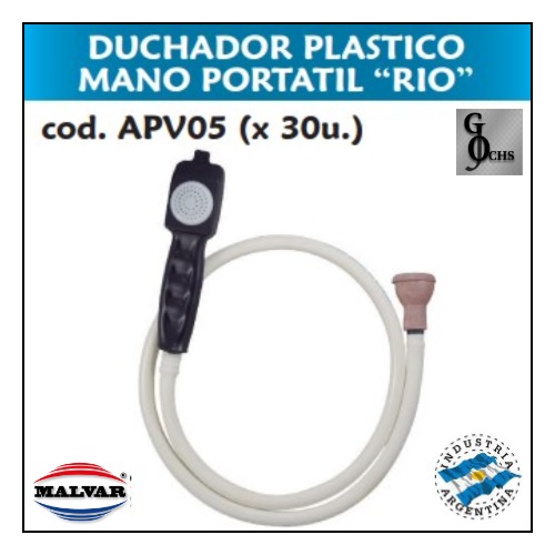 (APV05) DUCHADOR PLASTICO MANO PORTATIL "RIO" - SANITARIOS - ACCESORIOS PARA BAO