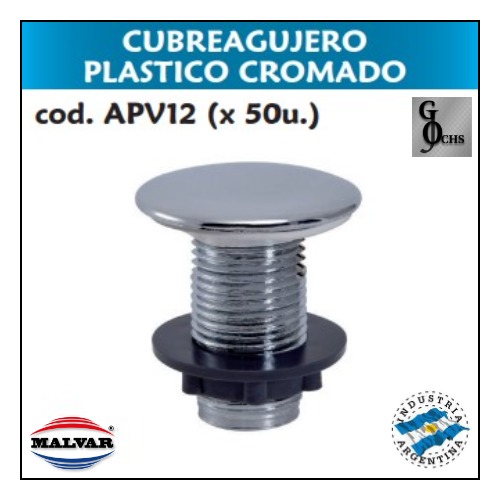 (APV12) CUBREAGUJERO PLASTICO CROMADO - SANITARIOS - PLASTICO CROMADO