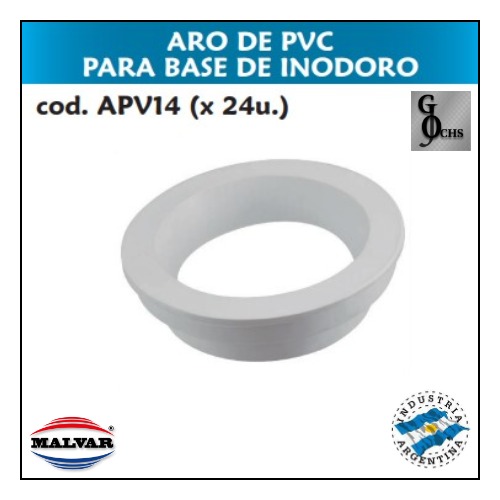 (APV14) ARO DE PVC PARA BASE DE INODORO - SANITARIOS - CONEX INODORO PVC