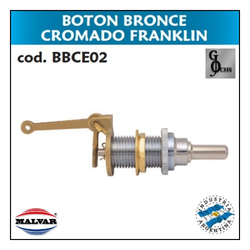 (BBCE02) BOTON BRONCE CROMADO FRANKLIN - SANITARIOS - BOTON PLASTICO