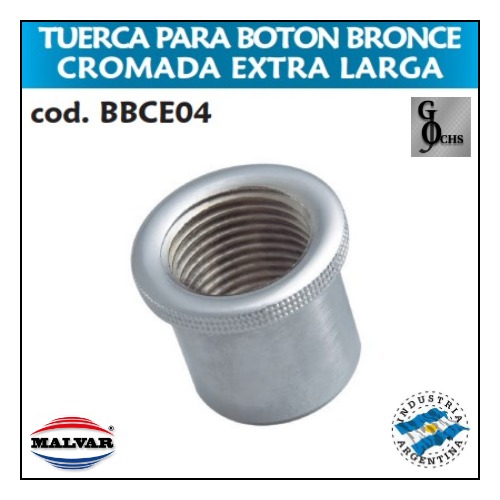 (BBCE04) TUERCA P/BOTON BCE. CROMADA EXTRA LARGA - SANITARIOS - TUERCA P/BOTON BCE