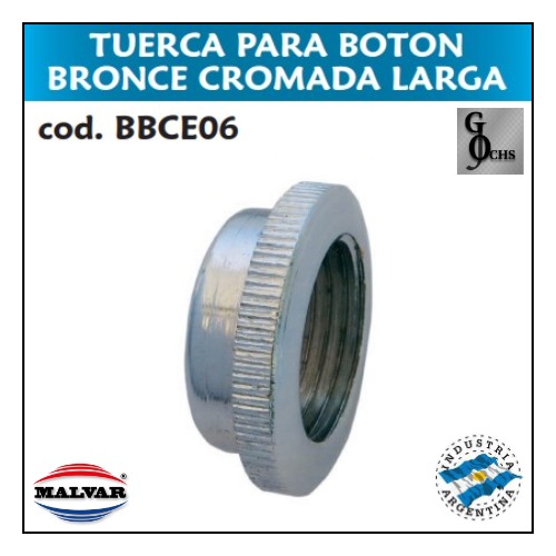 (BBCE06) TUERCA P/BOTON BCE CROMADA LARGA - SANITARIOS - TUERCA P/BOTON BCE