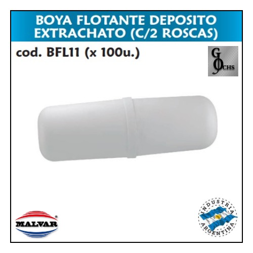 (BFL11) BOYA FLOTANTE DEPOSITO EXTRACHATO CON 2 ROSCAS - SANITARIOS - BOYAS