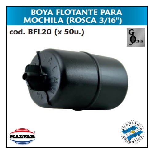 (BFL20) BOYA FLOTANTE PARA MOCHILA ROSCA 3/16 - SANITARIOS - BOYAS
