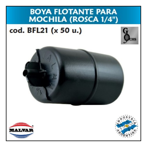 (BFL21) BOYA FLOTANTE PARA MOCHILA ROSCA 1/4 - SANITARIOS - BOYAS