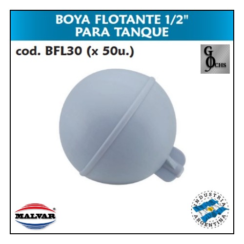 (BFL30) BOYA FLOTANTE 1/2 PARA TANQUE - SANITARIOS - BOYAS