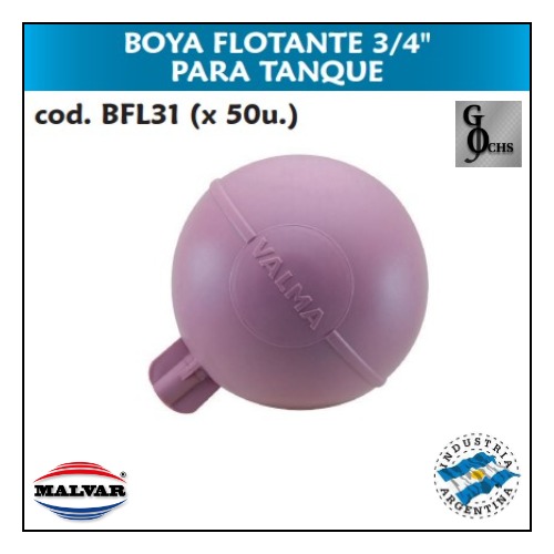 (BFL31) BOYA FLOTANTE 3/4 PARA TANQUE - SANITARIOS - BOYAS