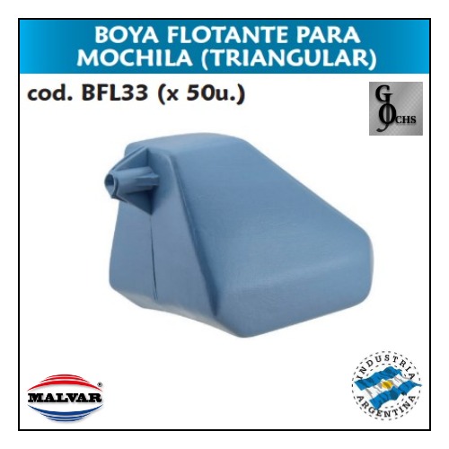 (BFL33) BOYA FLOTANTE PARA MOCHILA TRIANGULAR - SANITARIOS - BOYAS