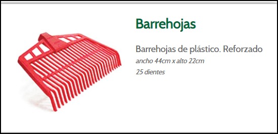 (BHOEP) BARREHOJAS "EL PARQUE" PLASTICO - FERRETERIA - BARREHOJAS