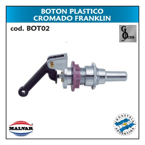 (BOT02) BOTON PLASTICO CROMADO FRANKLIN - SANITARIOS - BOTON PLASTICO