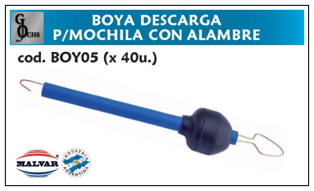 (BOY05) BOYA DESCARGA PARA MOCHILA CON ALAMBRE - SANITARIOS - BOYAS