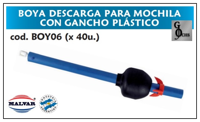 (BOY06) BOYA DESCARGA PARA MOCHILA CON GANCHO PLASTICO - SANITARIOS - BOYAS