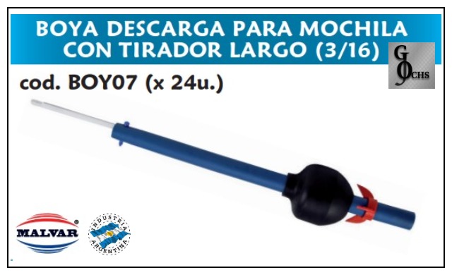 (BOY07) BOYA DESCARGA PARA MOCHILA C/TIRA LARGO (3/16) - SANITARIOS - BOYAS