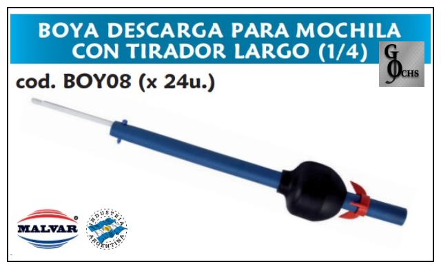 (BOY08) BOYA DESCARGA PARA MOCHILA C/TIR. LARGO (1/4) - SANITARIOS - BOYAS