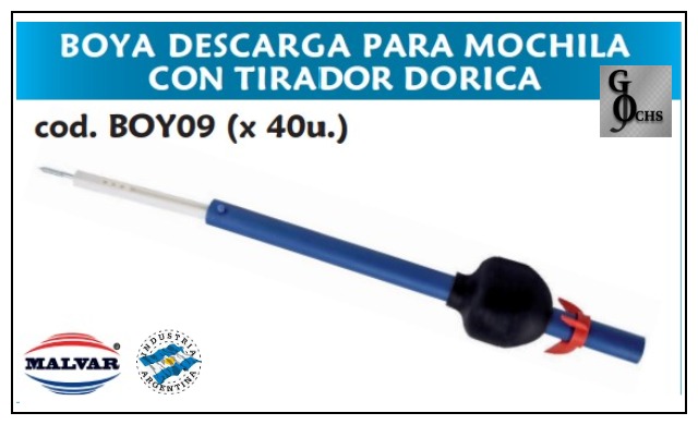 (BOY09) BOYA DESCARGA PARA MOCHILA C/TIR. DORICA - SANITARIOS - BOYAS