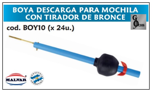 (BOY10) BOYA DESCARGA MOCHILA CON TIRADOR DE BRONCE - SANITARIOS - BOYAS