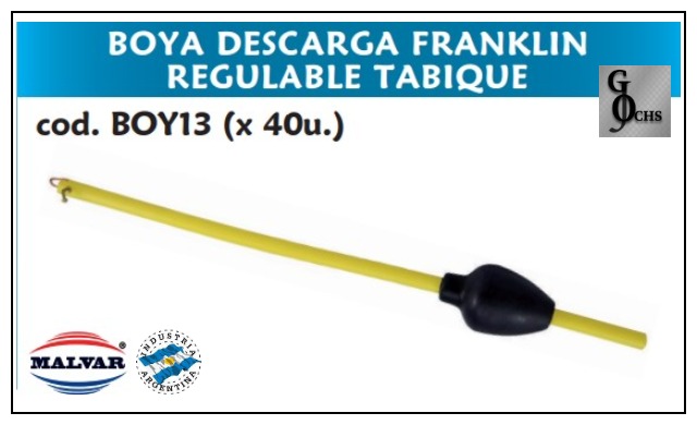 (BOY13) BOYA DESCARGA FRANKLIN REGULABLE TABIQUE - SANITARIOS - BOYAS