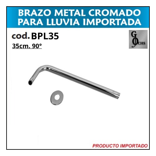 (BPL35) BRAZO DE LLUVIA METALICO DE 35 CM A 90 GRADOS - SANITARIOS - ..