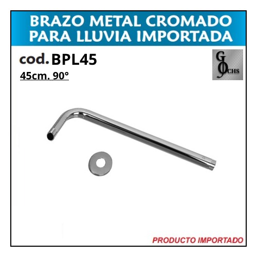 (BPL45) BRAZO DE LLUVIA METALICO DE 45 CM A 90 GRADOS - SANITARIOS - ..