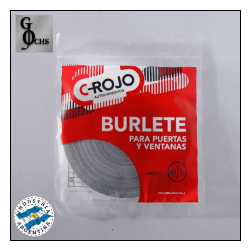 (BRD15) BURLETES "C-ROJO" X 5 MTS. 10 ANCHO X  5 ESPESOR - FERRETERIA - BURLETES