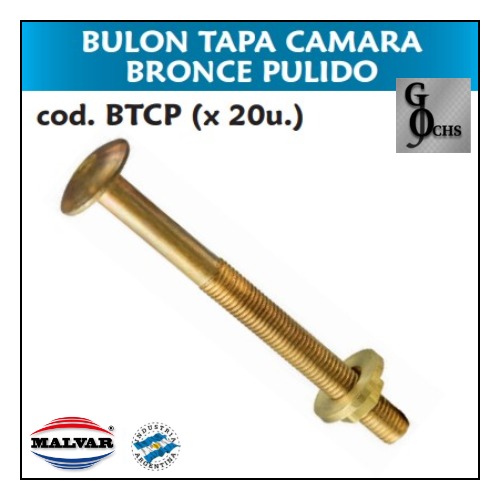 (BTCP) BULON TAPA CAMARA BRONCE PULIDO - SANITARIOS - BULON TAPA CAMARA