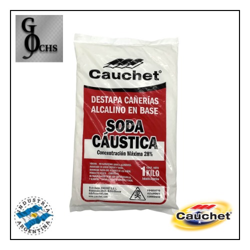 (C15090) SODA CAUSTICA EN PERLAS X 1 KG  CAUCHET - LUBRICANTE, GRASA, DESENGRASAN - DESTAPA CAIERIA LIQUIDO