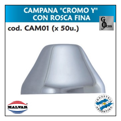(CAM01) CAMPANA "CROMO Y" ROSCA FINA - SANITARIOS - CAMPANAS