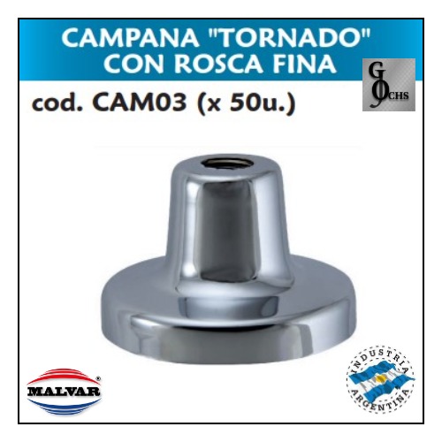 (CAM03) CAMPANA "TORNADO" CON ROSCA FINA - SANITARIOS - CAMPANAS