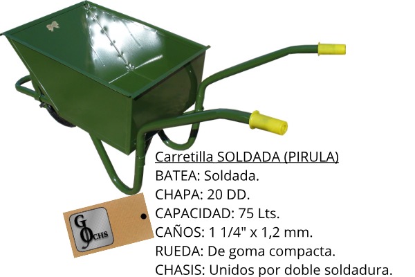 (CARSO) CARRETILLA SOLDADA CHAPA 20 (75 LTS) - CARRETILLAS Y HORMIGONERAS - CARRETILLAS ROPAL