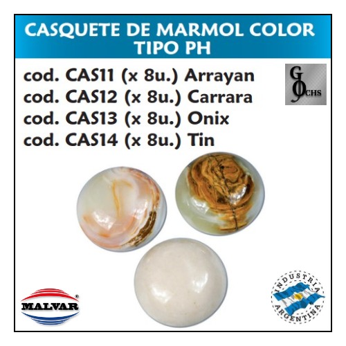 (CAS11) CASQUETE MARMOL COLOR TIPO PH (ARRAYAN) - SANITARIOS - CASQUETES