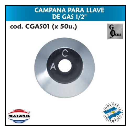 (CGAS01) CAMPANA PARA LLAVE DE GAS 1/2 - SANITARIOS - CAMPANAS