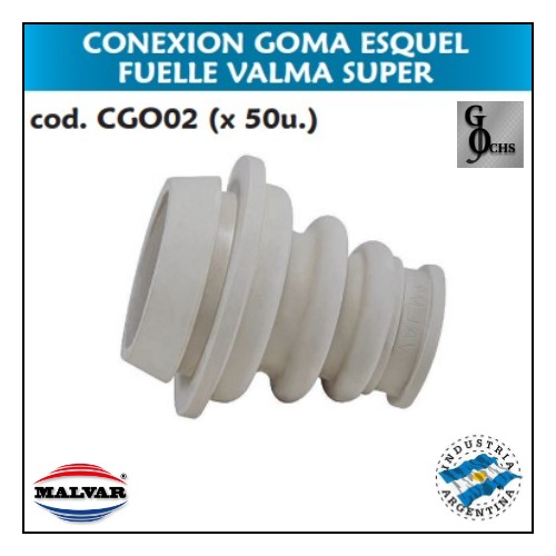 (CGO02) CONEXION GOMA ESQUEL FUELLE VALMA SUPER - SANITARIOS - CONEX INODORO GOMA