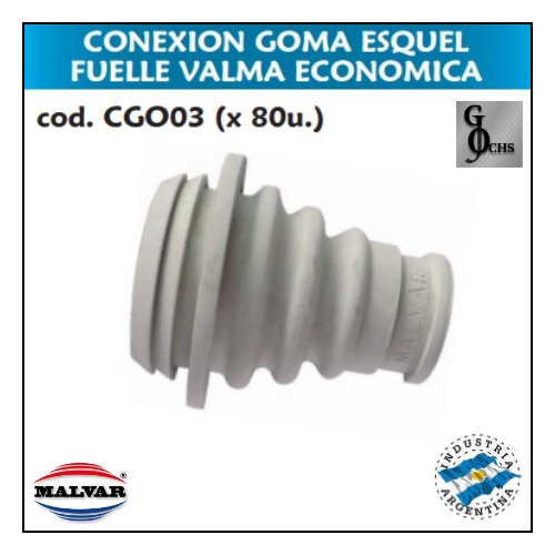 (CGO03) CONEXION GOMA ESQUEL FUELLE VALMA ECONOMICA - SANITARIOS - CONEX INODORO GOMA