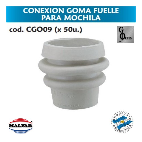 (CGO09) CONEXION GOMA FUELLE PARA MOCHILA - SANITARIOS - CONEX INODORO GOMA