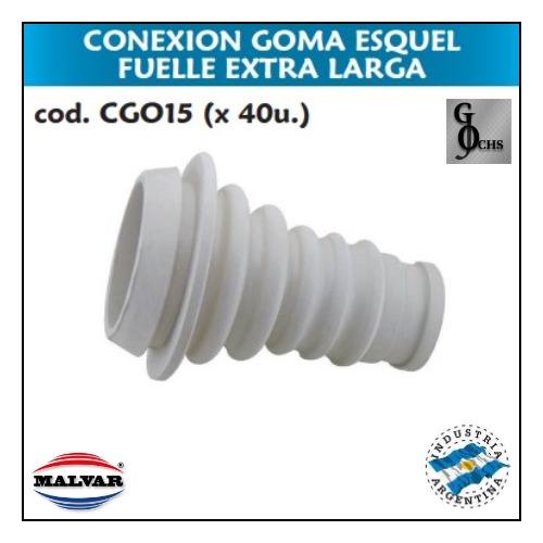 (CGO15) CONEXION GOMA ESQUEL FUELLE EXTRA LARGA - SANITARIOS - CONEX INODORO GOMA