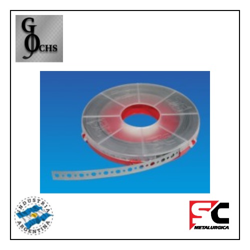 (CIN10) CINTA METALICA FLEJE PERFORADO P/MONTAJE   18MM X 10MT - ABRAZADERAS - A CREMALLERA